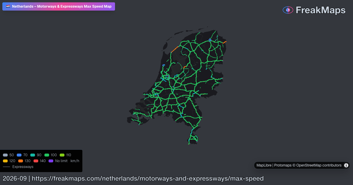 Netherlands - Motorway & Expressway Speed Limits | FreakMaps