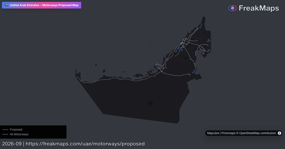 United Arab Emirates - Proposed Motorways | FreakMaps